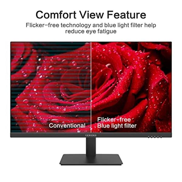 Viewedge 27 inch Monitor with 2K 2560 x 1440 IPS Panel 75hz | Computer Monitor 27 inch QHD with HDMI, DP and Wall Mountable | Eye Protection PC 1440p Monitor for Working and Gaming