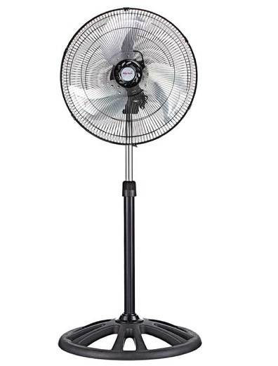 VENTILADOR MYTEK 3392 PEDESTAL 18 PUL 3 VEL METAL INDUSTRIAL NEGRO