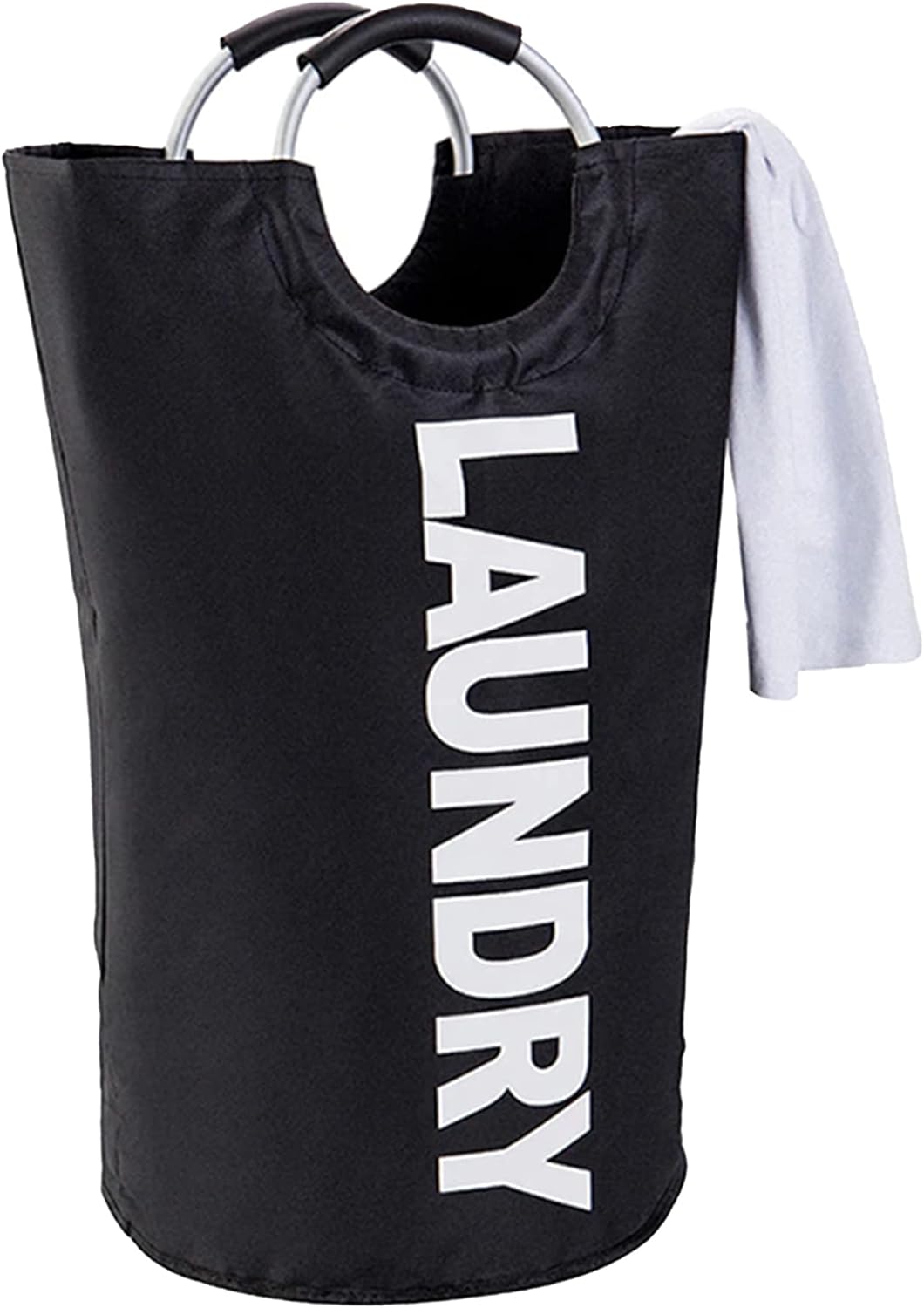Cesto Plegable para Ropa, 73 x 38 cm, con Asas de Aluminio, Negro, Bluelander 