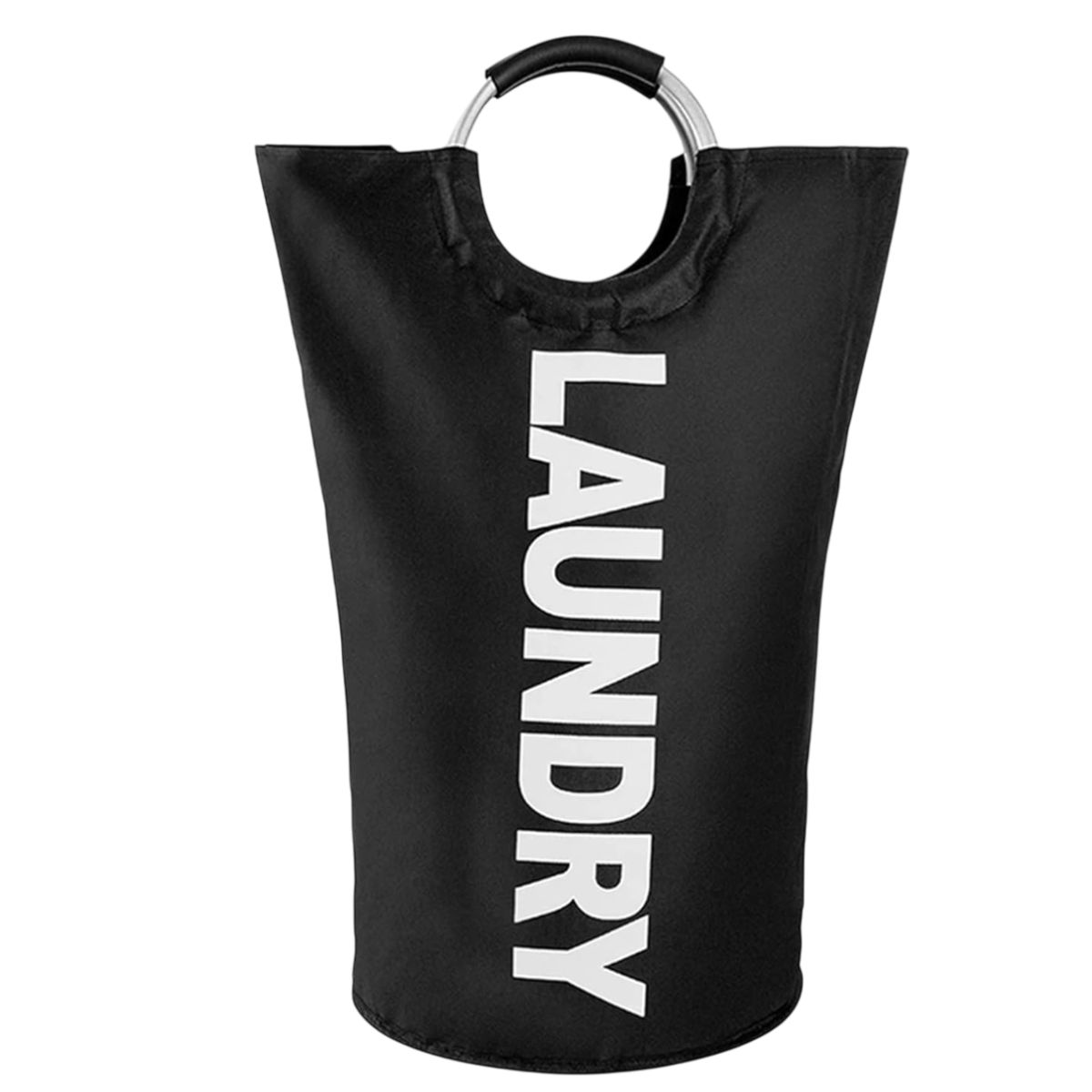 Cesto Plegable para Ropa, 73 x 38 cm, con Asas de Aluminio, Negro, Bluelander 