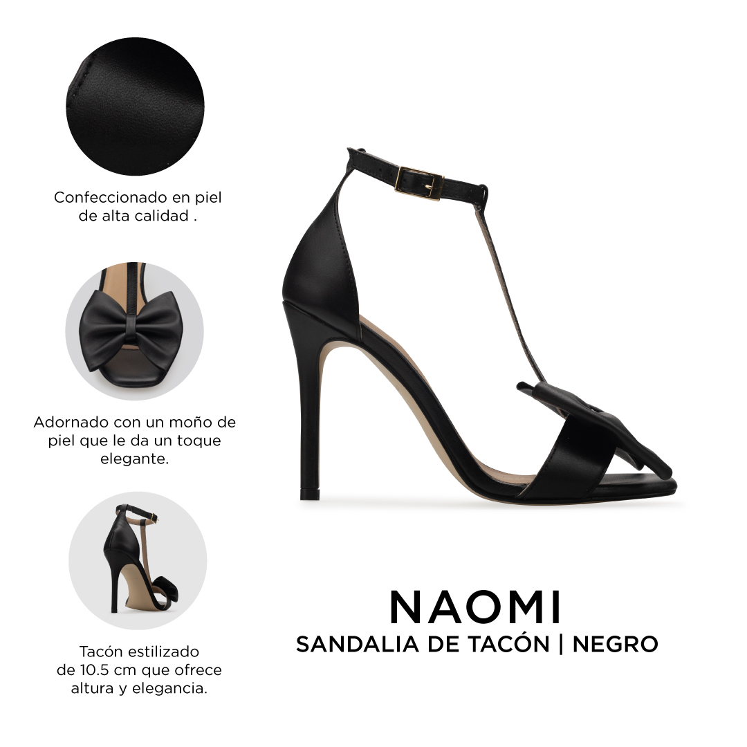 Zapatillas De Tacón Davenia De Piel Sandalia De Tacón Para Dama Mod. Naomi