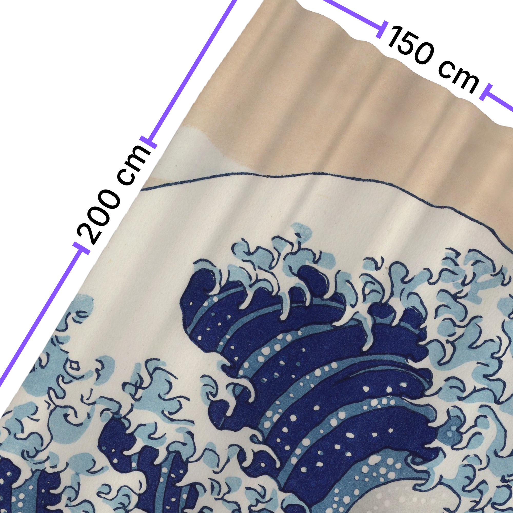 Cortina de Baño Impermeable Grande con Diseño de Gran Ola Oceano para Regadera