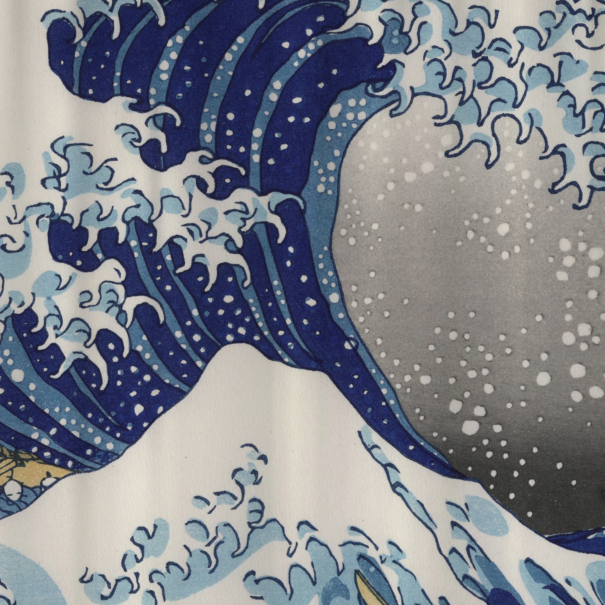 Cortina de Baño Impermeable Grande con Diseño de Gran Ola Oceano para Regadera