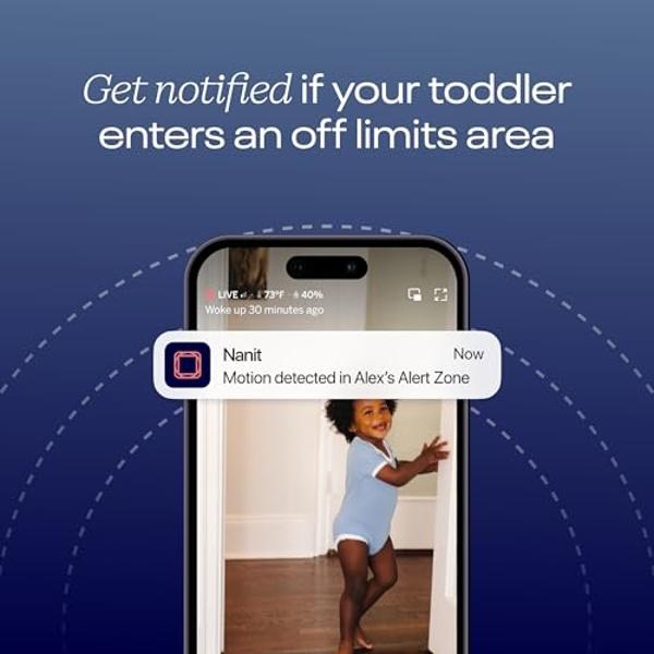 Nanit Pro Smart Baby Monitor & Flex Stand - 1080p Wi-Fi Video Camera, Sensor-Free Sleep & Breathing Motion Tracker, 2-Way Audio, Sound/Motion/Cry Notifications, Night Vision, and B
