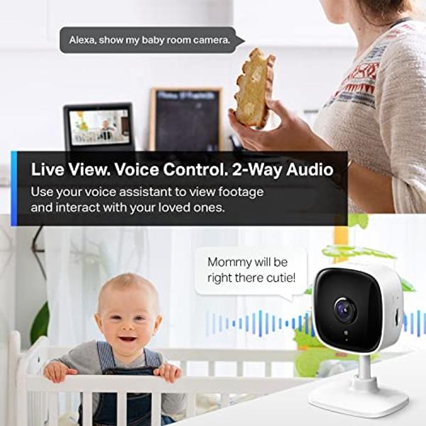 TP-Link Tapo 2K Indoor Security Camera for Baby Monitor, Dog Camera w/Motion Detection, 2-Way Audio Siren, Night Vision, Cloud & SD Card Storage(Up to 256 GB), Works w/Alexa & Goog