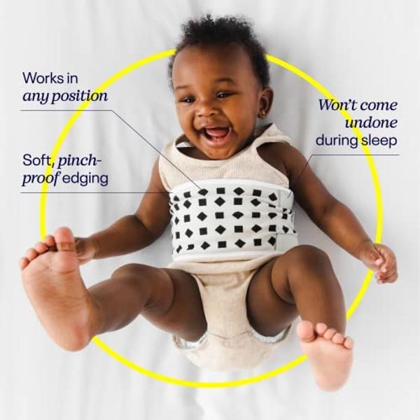 Nanit Breathing Wear Band – Works with Nanit Pro Baby Monitor to Track Breathing Motion Sensor-Free, Like Your Hand On Their Heart from Anywhere, 100% Cotton, Size Small, 0-3 Month
