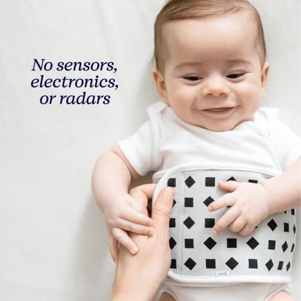 Nanit Breathing Wear Band – Works with Nanit Pro Baby Monitor to Track Breathing Motion Sensor-Free, Like Your Hand On Their Heart from Anywhere, 100% Cotton, Size Small, 0-3 Month