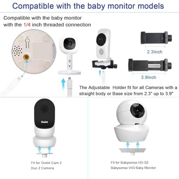 67" Adjustable Height Baby Monitor Floor Stand Holder for Nanit Pro Smart Monitor & Flex Stand,Owlet Cam/Cam 2 /Owlet Duo 2, Baby Monitor,Also Cameras with 1/4 Thread Connection
