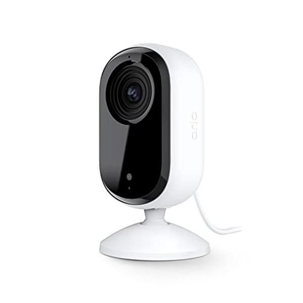 Arlo Essential Security Camera 2K | Indoor Only| 2nd Gen | Baby Monitor & Pet Camera | Wired Automated Privacy Shield, 2-Way Audio, Night Vision, Live Stream, Motion Alerts & Notif