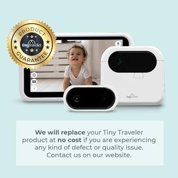 Tiny Traveler Baby Car Camera for 2 Kids, 5” Touch Screen Baby Car Monitor, No WiFi Baby Camera for Car Home Travel Roadtrip – Rear-Facing Car Seat Monitor Night Vision Baby Remind