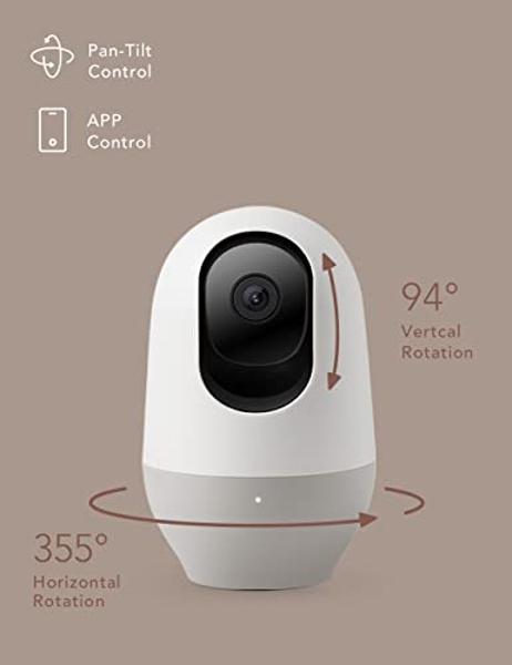 nooie Baby Monitor with Camera 2 Pack,WiFi Baby Monitor Camera,360-degree1080P,Smart Baby Camera with Motion Tracking,Night Vision,Two Way Audio&Sound Detection,Works with Alexa,SD