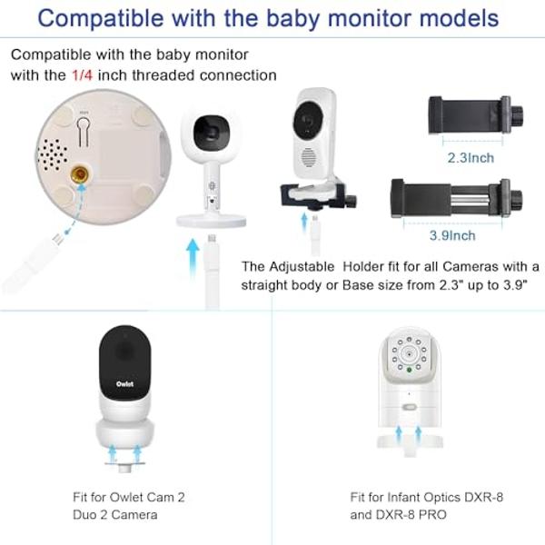 67" Adjustable Height Baby Monitor Floor Stand Holder for Nanit Pro Smart Monitor & Flex Stand,Owlet Cam/Cam 2 /Owlet Duo 2, Baby Monitor,Also Cameras with 1/4 Thread Connection