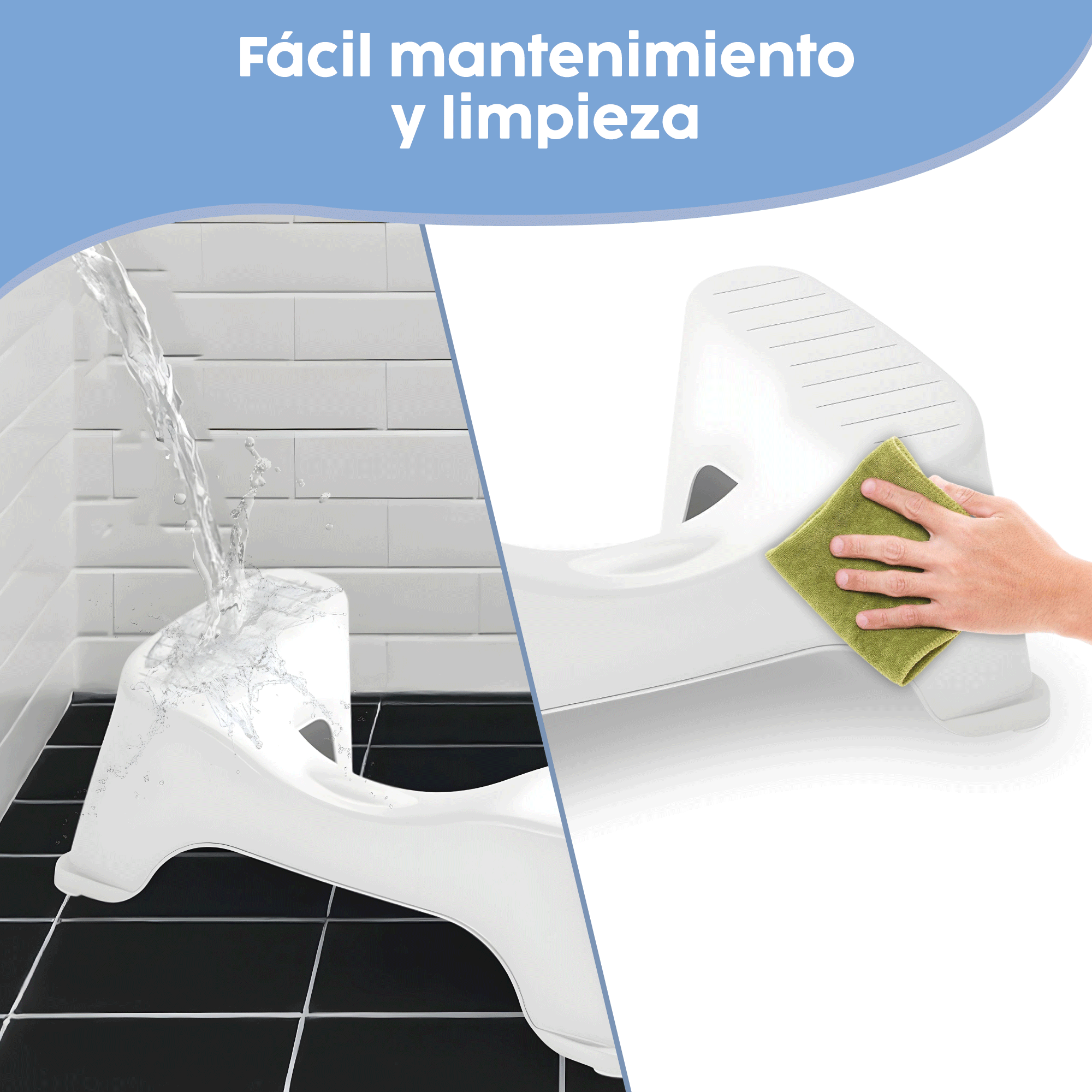 Banco Taburete para el Baño Color Blanco