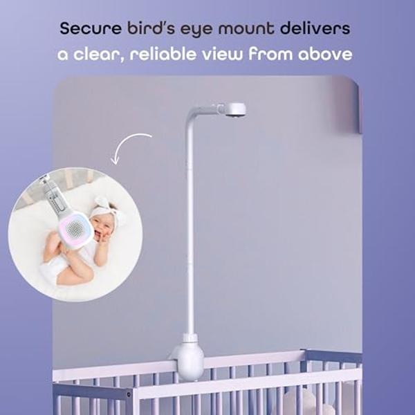 HUBBLE CONNECTED SkyVision Pro Twin AI-Enhanced HD Smart Baby Monitor, 2 Cameras, Parent Unit, Mounts, Smart Rollover & Cry Detection, AI Sleep Report, 2-Way Talk, Night Vision, Li