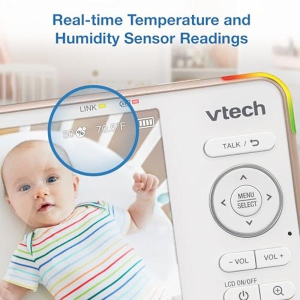 Hubble Connected SkyVision AI-Enhanced HD Smart Baby Monitor, 1 Camera, Mounts, Smart Rollover & Cry Detection, AI Sleep Report, 2-Way Talk, Night Vision, Nightlight & Sounds, Baby