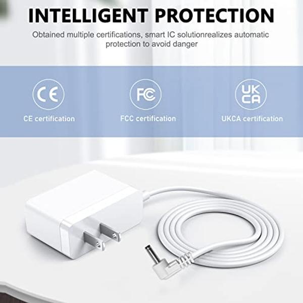 Round Charger Adapter for Babysense Video Split Screen Baby Monitor V24R V43 Replacement Battery Power Supply Cord (Will Not Fit Micro USB Port)