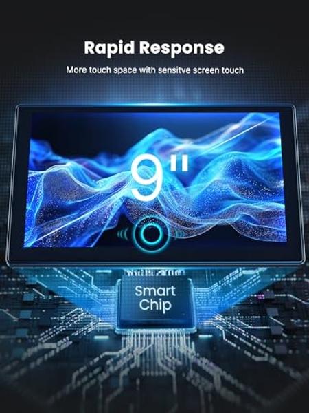 Jzones Carplay Screen for Car, 9" Portable Wireless Carplay&Android Auto, 4K Dash Cam,1080P Backup Camera, Car Stereo Audio Receivers for Car, GPS Navigation Mirror Link, Bluetooth