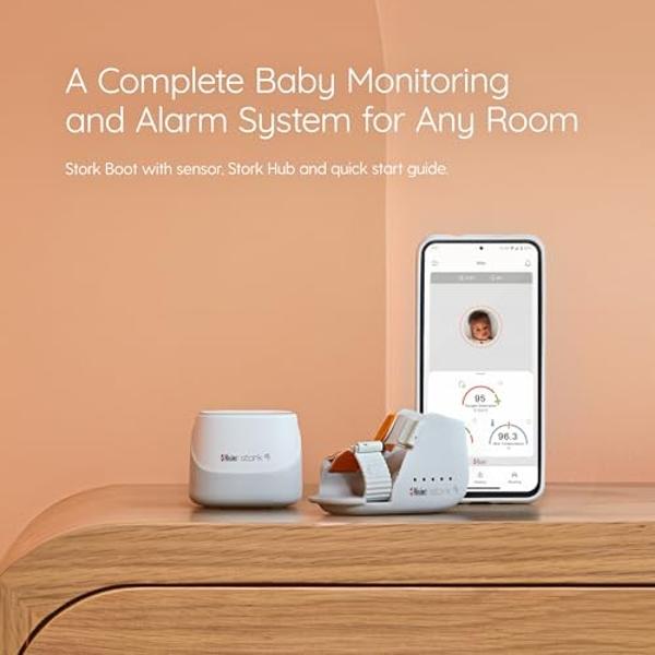 Masimo Stork Vitals - FDA Cleared Smart Baby Monitoring System (Stork Boot + Sensor + Hub + App), Monitors Pulse Rate, Oxygen Saturation & Skin Temp (Discontinued)