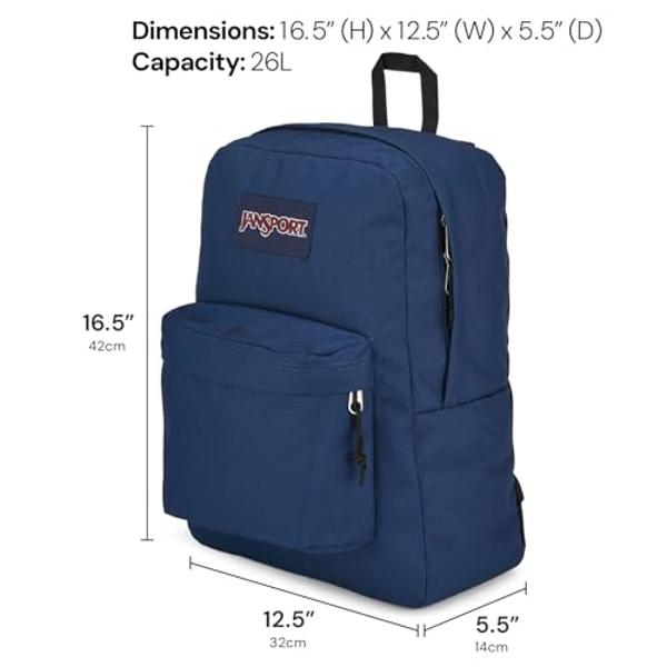JanSport SuperBreak Plus Backpack with Padded 15-inch Laptop Sleeve and Integrated Bottle Pocket - Spacious and Durable Daypack for Work and Travel - Black