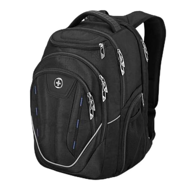 Swissdigital Design TSA Business Laptop Backpack For Men,Travel Backpack With USB Charging Port,College Tech Backpacks With RFID Pockets Presents For Men Fits 15.6 Inch Computer | 