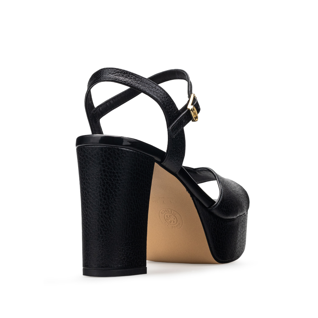 Zapatillas De Tacón Davenia De Piel Sandalia De Tacón Para Dama Mod. Daniela