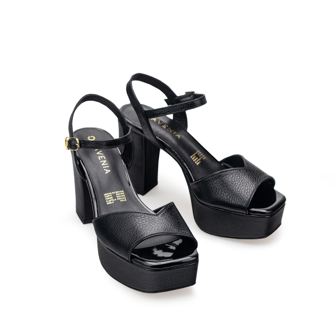 Zapatillas De Tacón Davenia De Piel Sandalia De Tacón Para Dama Mod. Daniela