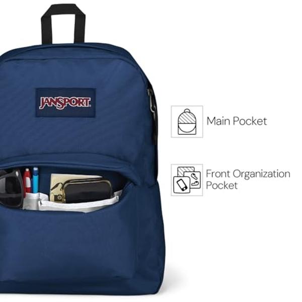 JanSport SuperBreak Plus Backpack with Padded 15-inch Laptop Sleeve and Integrated Bottle Pocket - Spacious and Durable Daypack for Work and Travel - Black
