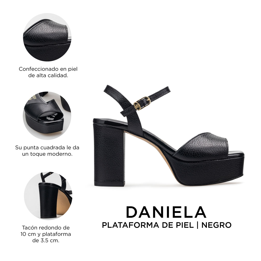 Zapatillas De Tacón Davenia De Piel Sandalia De Tacón Para Dama Mod. Daniela