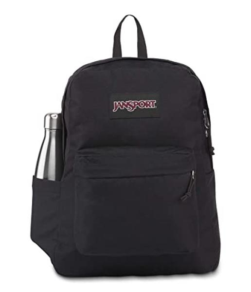 JanSport SuperBreak Plus Backpack with Padded 15-inch Laptop Sleeve and Integrated Bottle Pocket - Spacious and Durable Daypack for Work and Travel - Black