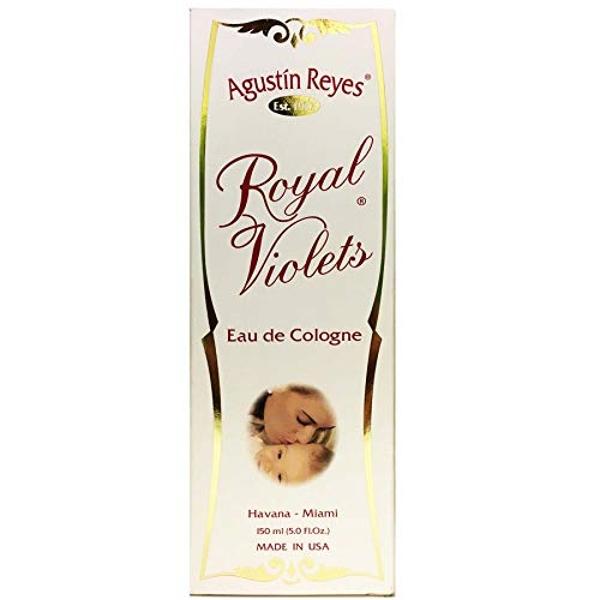 Agustin Reyes Royal Violets Eau de Cologne Gently and Refreshing for Baby Skin, Relaxing Aroma, 2-Pack of 5.0 FL Oz, 2 Glass Bottles