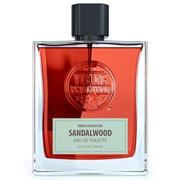 Viking Revolution Sandalwood Cologne - Earthy Men's Eau de Toilette - Woody Sandalwood Perfume with Notes of Musk, Ambergris, Cedar and Vetiver - 3.5 Fl Oz