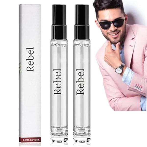 Rebel Pheromone Cologne for Men 2025 New Rebel by Alloura for Men Alloura Pheromone Perfume Valentine's Day gift, Long Lasting Fragrance(2PCS)