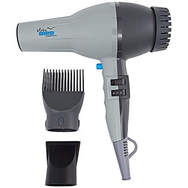 SHRATE Lightweight Ionic Hair Dryer with Diffuser - Powerful 1800W Blow Dryer for Fast Drying - Professional Low Noise Mini Hair Dryer for Travel, Gifts, Hair Styling (Black)