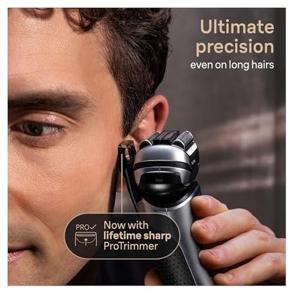 Braun Series 9 PRO+ 9577cc Electric Razor for Men, 5 Pro Shave Elements & Precision Long Hair Trimmer, 6in1 SmartCare Center, PowerCase for Mobile Charging, Wet & Dry, 60min Batter