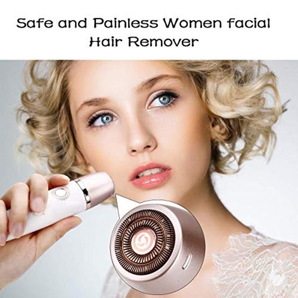 Electric Razor for Women - Painless 2-in-1 Shaver for Women Hair Remover for Face, Legs and Underarm Wet & Dry, Portable Bikini Trimmer, Lady Hair Removal with 2 Trimmer Heads- Mic
