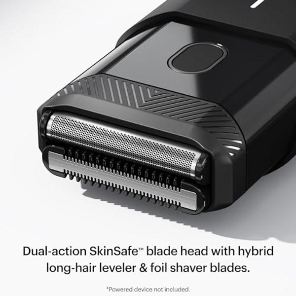 MANSCAPED® The Handyman™ Replacement Blade - Dual-Action SkinSafe® Long-Hair Leveler & Foil Blades for Portable Men’s Travel Facial Hair Groomer, Waterproof Compact Face Shaver (1-