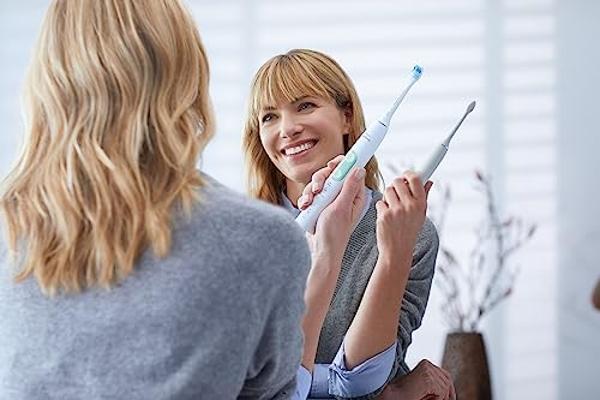 Philips Sonicare ProtectiveClean 5100 Rechargeable Electric Toothbrush, with Pressure Sensor, 3 Cleaning Modes, SmarTimer and QuadPacer, 14-Day Battery Life, Travel Case, White, Mo