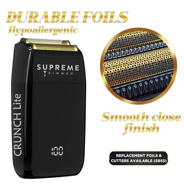 Supreme Trimmer Crunch Lite Electric Double Foil Shavers for Men | 60 Minute Runtime, Men's Electric Face Razor for Stubble Corded/Cordless | STF600