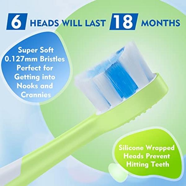 kingheroes Electric Toothbrush Set, Comes with 8 Brush Heads & Travel Case,4 Modes with 2 Minutes Built in Smart Timer, One Charge for 60 Days, 42000 VPM Motor (Black)