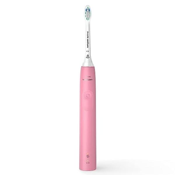 Philips Sonicare 4100 Rechargeable Electric Toothbrush, with Pressure Sensor, 2 Intensity Settings, SmarTimer and QuadPacer, 14-Day Battery Life, Black, Model HX3681/24