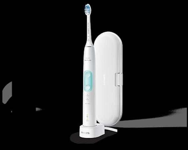 Philips Sonicare ProtectiveClean 5100 Rechargeable Electric Toothbrush, with Pressure Sensor, 3 Cleaning Modes, SmarTimer and QuadPacer, 14-Day Battery Life, Travel Case, White, Mo