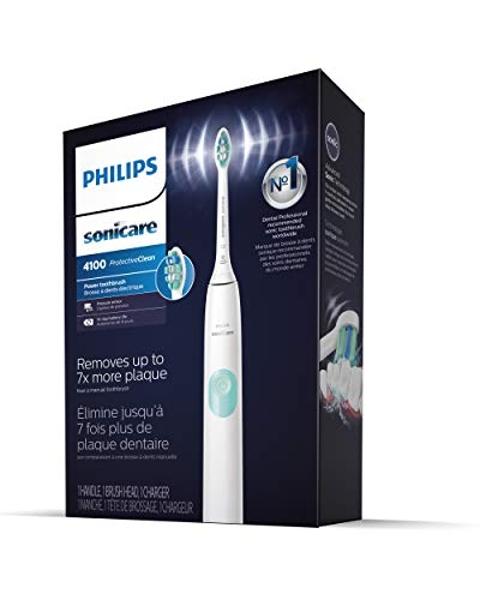 Philips Sonicare ProtectiveClean 5100 Rechargeable Electric Toothbrush, with Pressure Sensor, 3 Cleaning Modes, SmarTimer and QuadPacer, 14-Day Battery Life, Travel Case, White, Mo