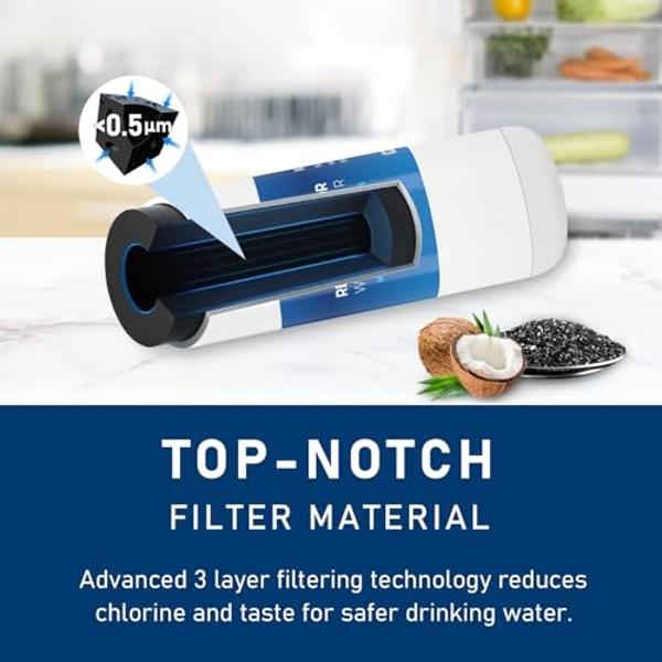 TEEHAY W10295370A Water Filter Replacement, Compatible With EDR1RXD1, Filter 1, WHR1RXD1, W10295370, KAD1RXD1, P8RFWB2L, P8WB2L, P4RFWB, P5WB2L (White, 3 Pack)