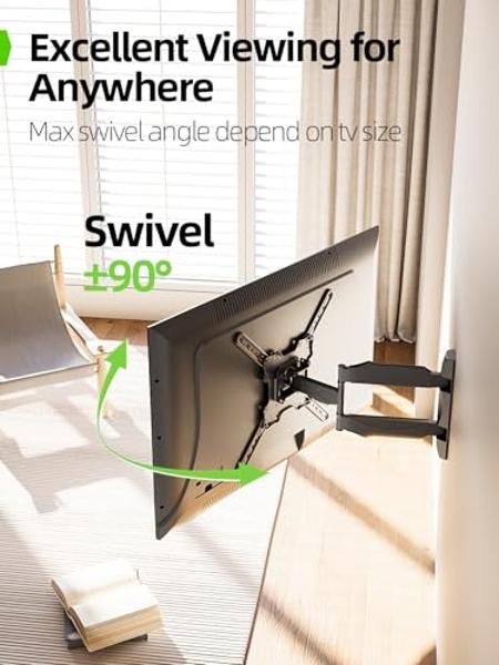 USX Mount UL Listed TV Wall Mount for Most 26-60 Inch TVs, TV Mount Rotating Swivel Tilt Center Corner Design on Single Stud, TV Brackets for Wall Mount Up to 77 lbs Max VESA 400x4