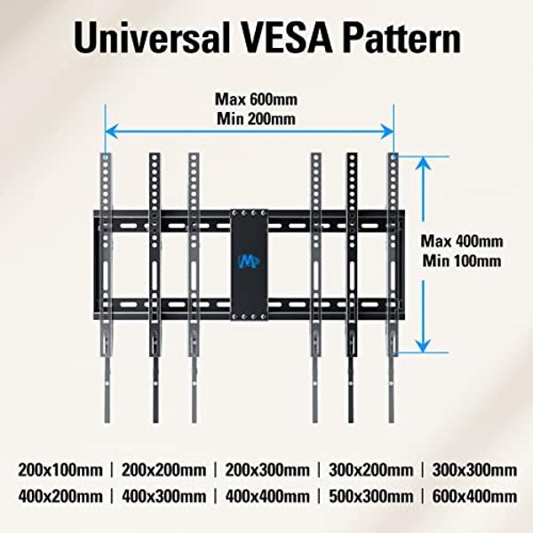 Mounting Dream UL Listed TV Mount for Most 37-75 Inch TV, Universal Tilt TV Wall Mount Fit 16", 18", 24" Stud with Loading Capacity 132lbs, Max Vesa 600 x 400mm, Low Profile Flat W