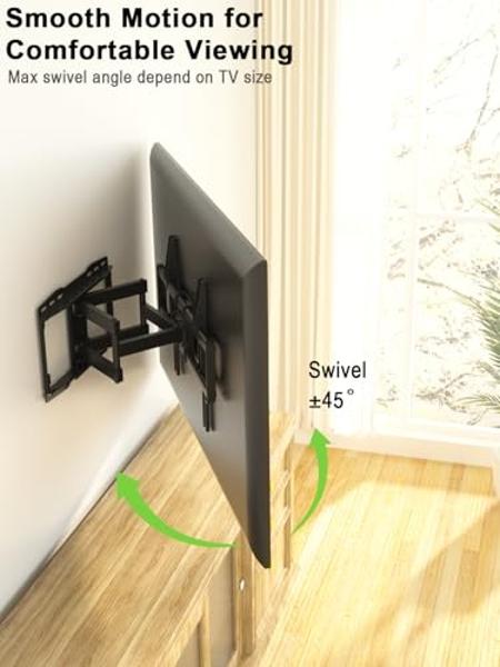 Mounting Dream UL Listed TV Mount for Most 37-75 Inch TV, Universal Tilt TV Wall Mount Fit 16", 18", 24" Stud with Loading Capacity 132lbs, Max Vesa 600 x 400mm, Low Profile Flat W