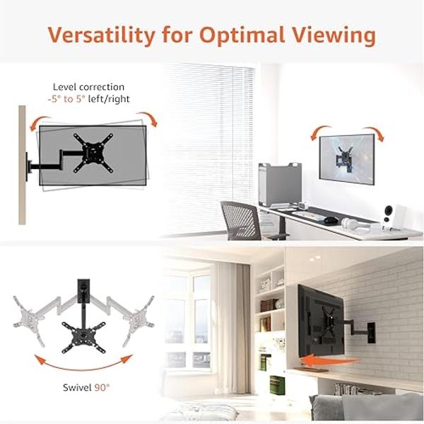 Mounting Dream TV Mount Fixed for Most 42-84 Inch Flat Screen TVs, TV Wall Mount Bracket up to VESA 600 x 400mm and 132 lbs - Fits 16"/18"/24" Studs - Low Profile and Space Saving 