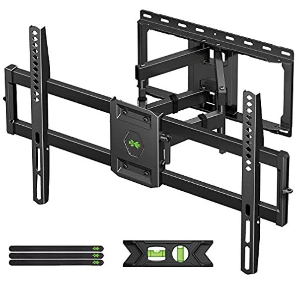 USX Mount Full Motion TV Wall Mount for Most 42-86 inch Flat Screen/LED/4K, TV Mount Bracket Dual Swivel Articulating Tilt 6 Arms, Fits 8” 12” 16" Wood Studs,Max VESA 600x400mm, Ho
