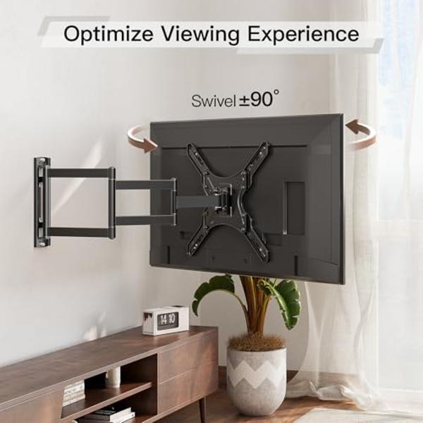 USX Mount Full Motion TV Wall Mount for 42-85 inch, TV Mount Swivel and Tilt,Wall Mount Bracket with Dual Articulating Arms Up to 132lbs, VESA 600x400mm, 16" Wood Studs, UL Listed 