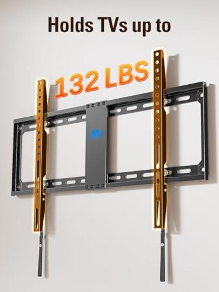 Mounting Dream TV Mount Fixed for Most 42-84 Inch Flat Screen TVs, TV Wall Mount Bracket up to VESA 600 x 400mm and 132 lbs - Fits 16"/18"/24" Studs - Low Profile and Space Saving 